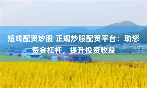短线配资炒股 正规炒股配资平台：助您资金杠杆，提升投资收益